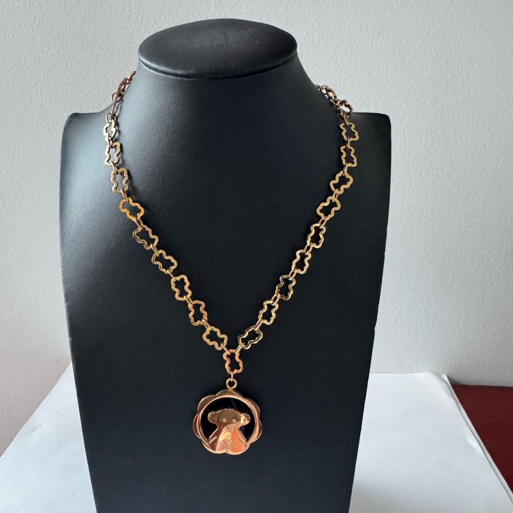 Tous Gold and Black Pendant Necklace